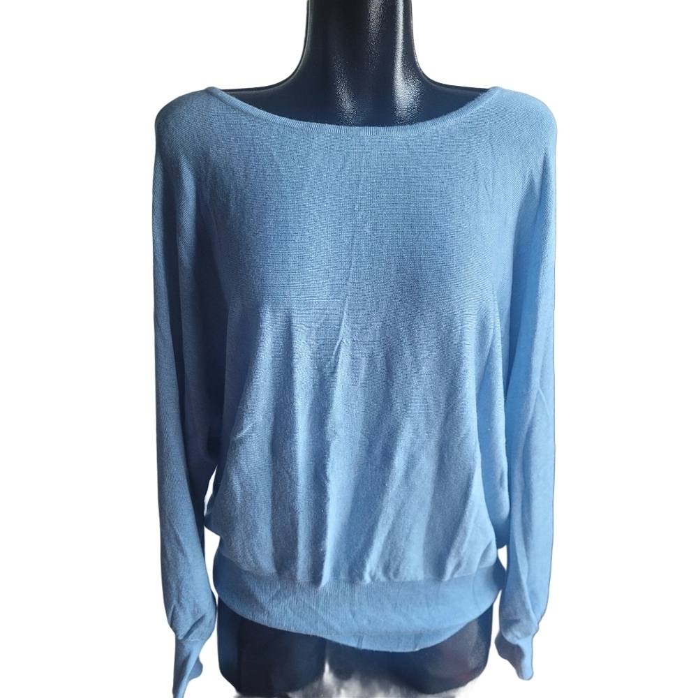 Joseph A Light Blue Dolman Sleeve Sweater Size M